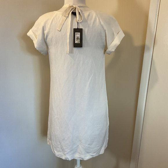 NWT Armani Exchange White Tunic with Embellishments Silk/Linen Blend Size 2 - Picture 6 of 10